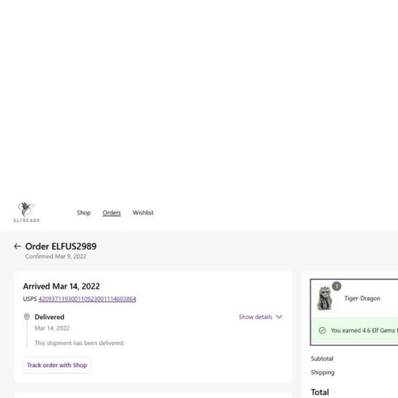 Elfbeads 2022 Tiger-Dragon Sterling Silver Fantasy Bead Retired Rare Charm - Picture 2 of 6